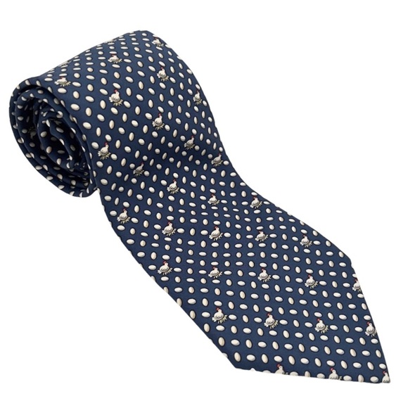 HERMÈS • Chicken And The Egg Business Classic Tie with Box Vintage - Picture 3 of 9